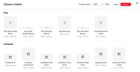 square canvas sizes pixels