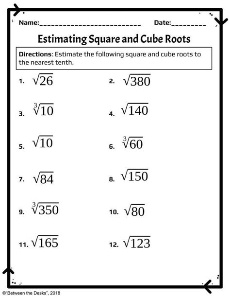 square root and cube root questions and answers pdf
