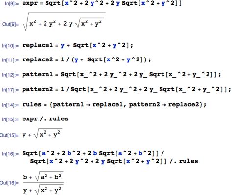 square root in mathematica