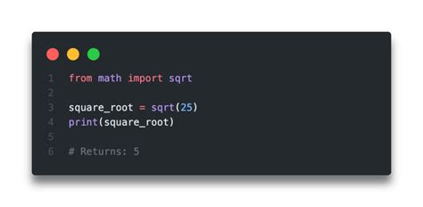 square root in python code