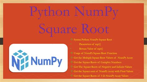 square root in python using numpy