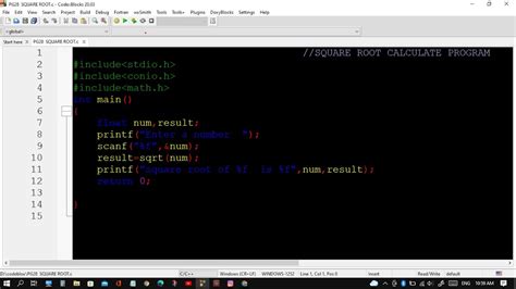 square root program in c language