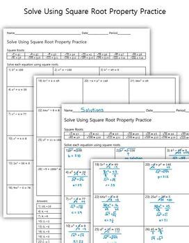 square root property practice problems