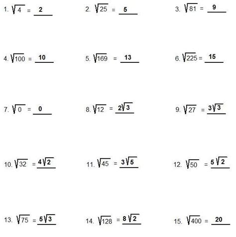 square root questions and answers