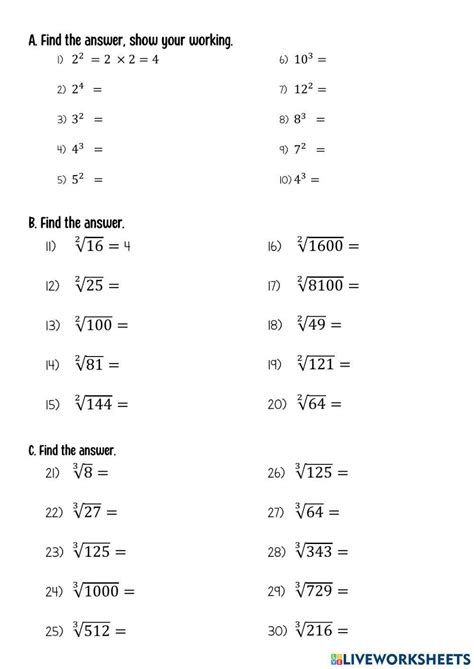 square root questions and answers pdf class 7