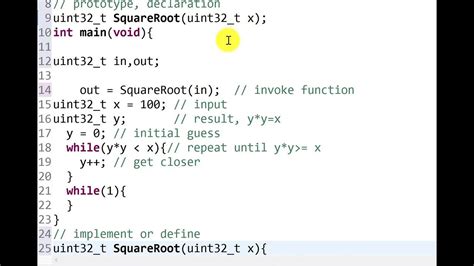 square root symbol in c language