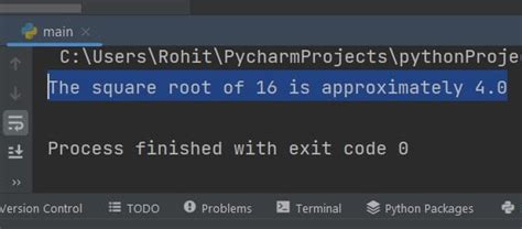 square root without function in python