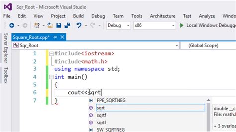 square roots in c++