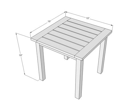 square side table dimensions