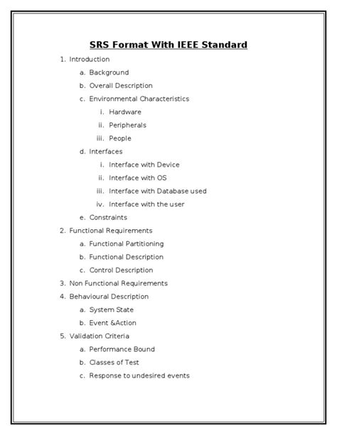 srs document in software engineering ieee format