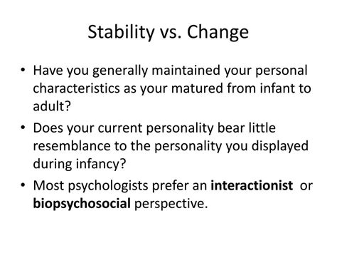 stability and change examples in human development