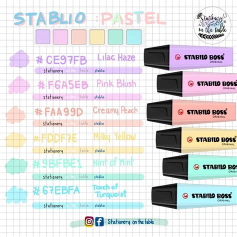 stabilo colour code