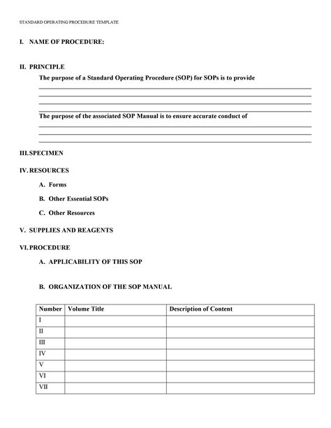 standard procedure document template