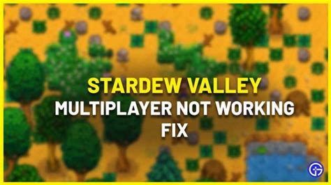 stardew valley multiplayer not working