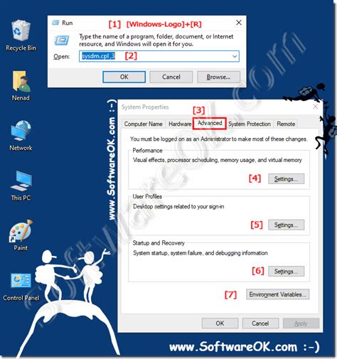 start advanced system settings from command line
