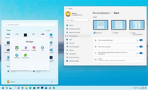start menu examples