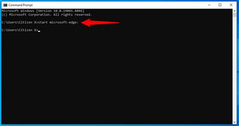 start microsoft edge from command line