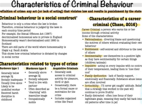 state five characteristics of criminal behaviour