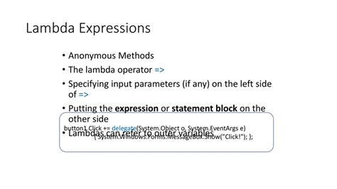 statement lambda vs expression lambda