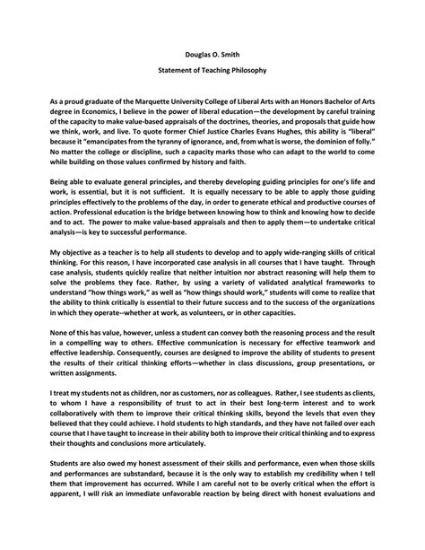 statement of educational philosophy examples