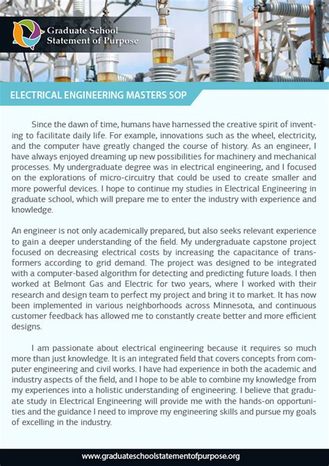 statement of purpose sample electrical engineering