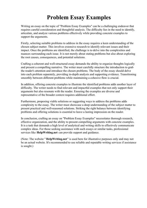 statement of the problem essay example
