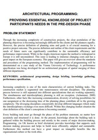 statement of the problem thesis example in architecture