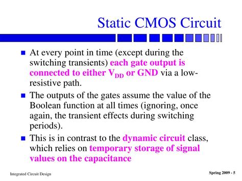 static and dynamic cmos design