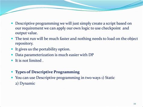 static and dynamic descriptive programming in uft