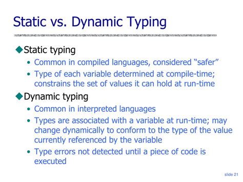 static vs dynamic typing programming