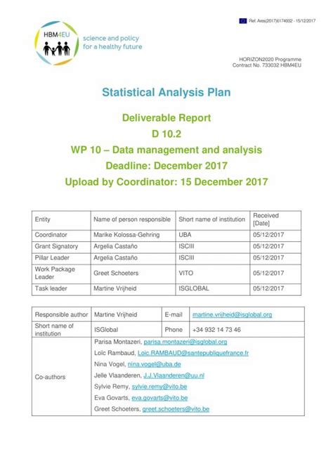 statistical analysis plan example pdf