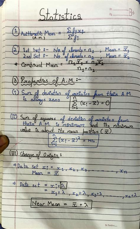 statistics jee formula
