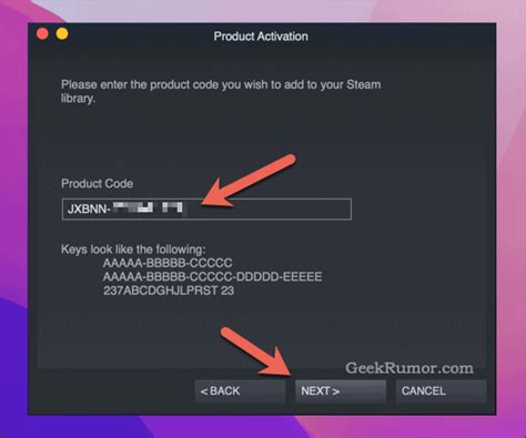 steam activate code