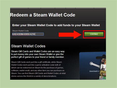 steam wallet code input