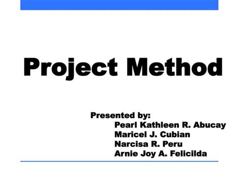 steps of project method in mathematics