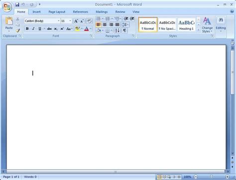 steps to create a document in ms word 2007