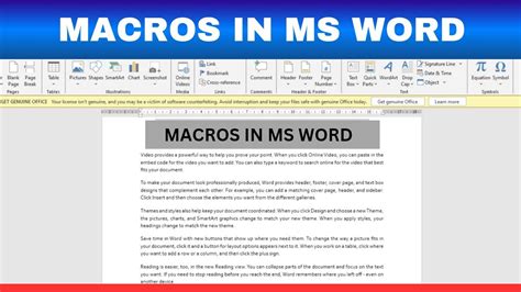 steps to create macro in ms word