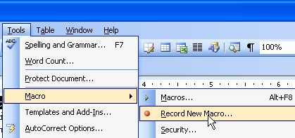 steps to create macro in ms word 2007