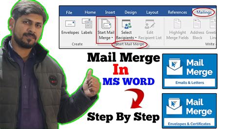 steps to create mail merge class 9