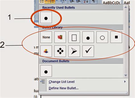 steps to insert bullets and numbering in ms word