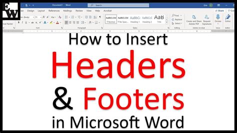 steps to insert header and footer in ms word 2007