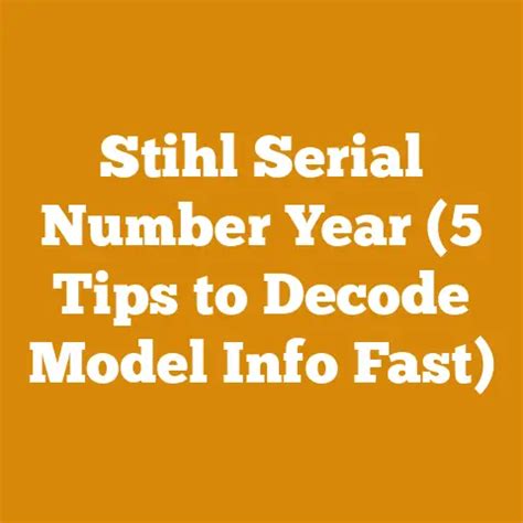 stihl serial number decoder year