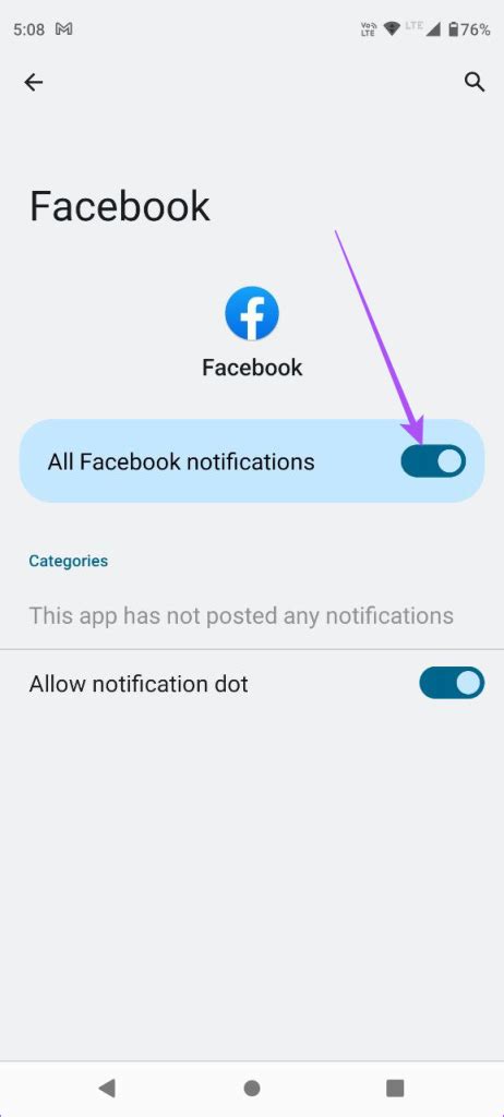 stop facebook app notifications