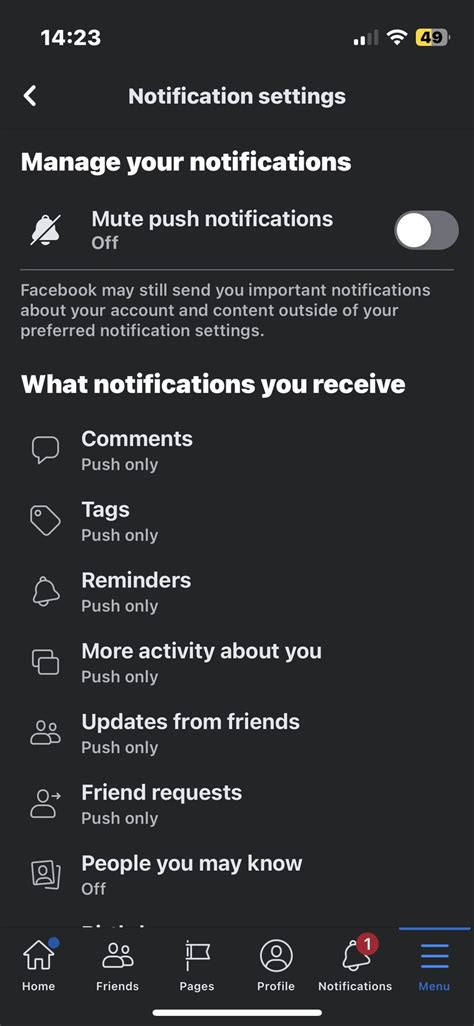 stop facebook notifications on android phone