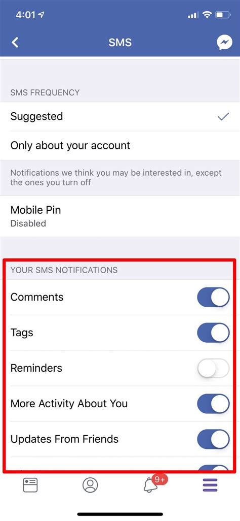 stop facebook phone notifications