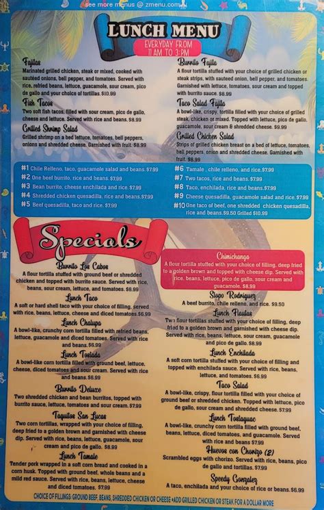 stop light cabo san lucas menu