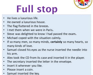 stop sentence in english