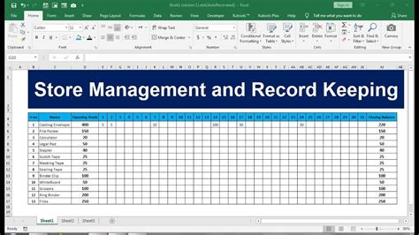 store data in excel