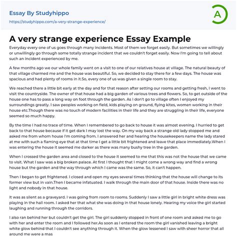 strange experiences examples