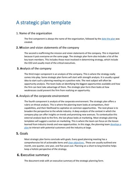 strategy document example